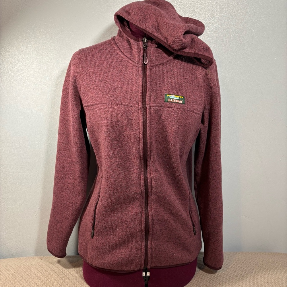 LL Bean Sweater Fleece Full Zip Hooded Hoodie